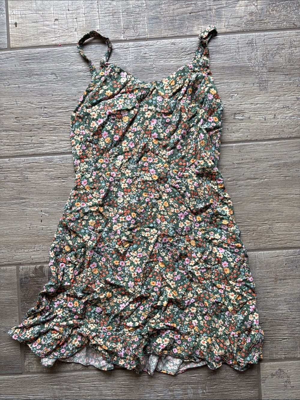 Old Navy Green Floral Mini Dress